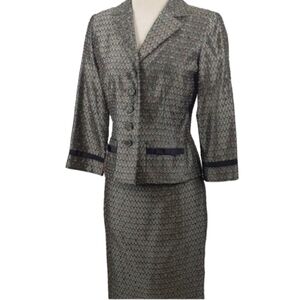 Maggie L. Grey color-flecked 2-piece suit sz 6